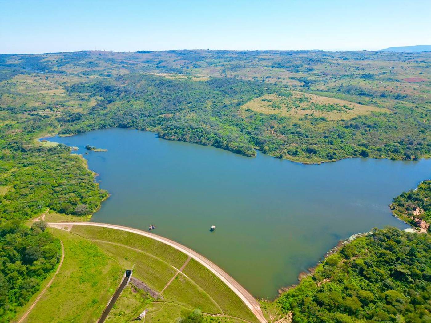 Bangazan dam basin from the air
